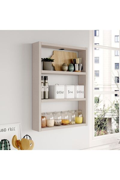 Yurupa Monya 3'Lü Duvar Rafı Mutfak Banyo Rafı Koton MON1-VI
