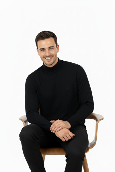 Oppland Pulover țesut din bumbac din bumbac lycra, brodat, de culoare uni, de...