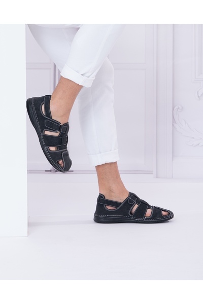 Tigerline Men's Sandals - Black - Comfort Supported Structure Stylish Design Soft Sole