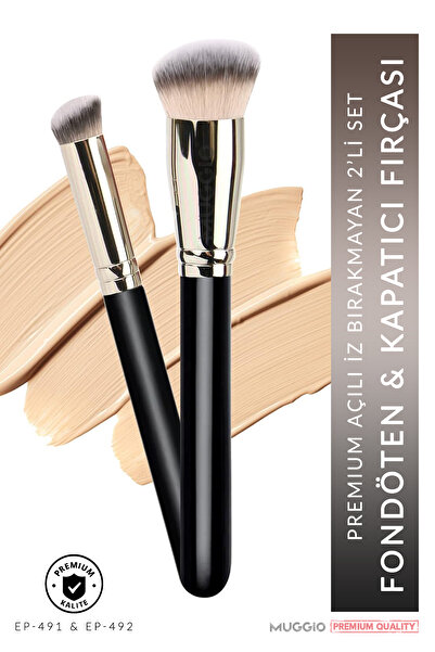 Muggio Премиум комплект от 2 части четки за грим Kabuki - фон дьо тен и коректор