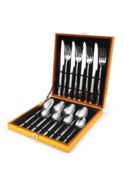 Trendy's 16-piece stainless steel cutlery set, TRENDY'S, chrome
