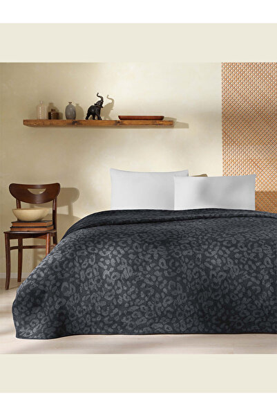 Taç Pamuk Battaniye Dobby Siyah Çift Kişilik