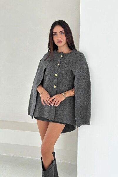 Noi Belis سترة تريكو بأكمام راجلان كبيرة الحجم وياقة دائرية AW25HI0023