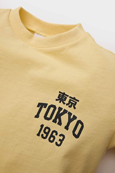 DeFacto Baby Boy Crew Neck Printed Short Sleeve T-Shirt D7910A525Sm