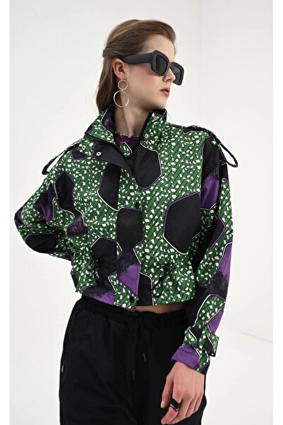 İLKCET MODA Αδιάβροχο Premium Crop με Ειδικό Σχέδιο