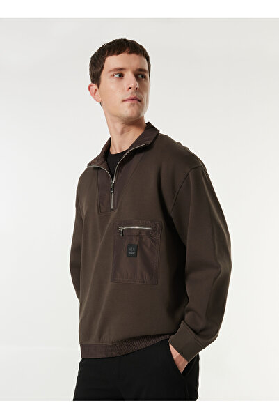 Armani Exchange Fermuarlı Yaka Haki Erkek Sweatshırt XM000083 AF10818 U8119
