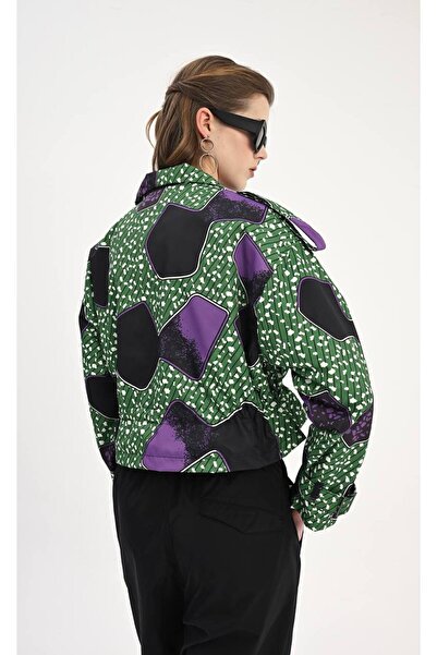 İLKCET MODA Αδιάβροχο Premium Crop με Ειδικό Σχέδιο