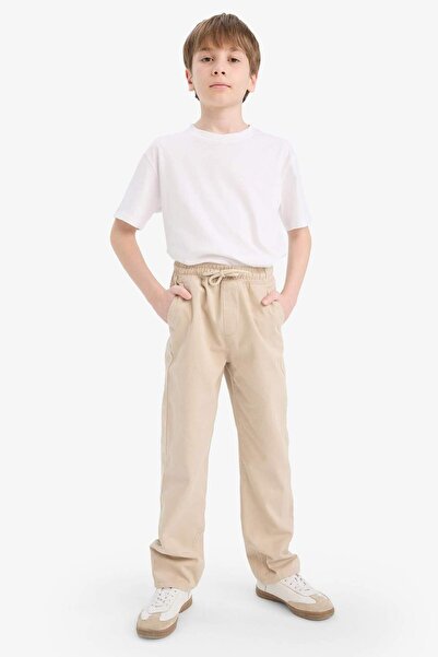 DeFacto Boy's Straight Leg Basic Plain Gabardine Trousers D5859A825Sm