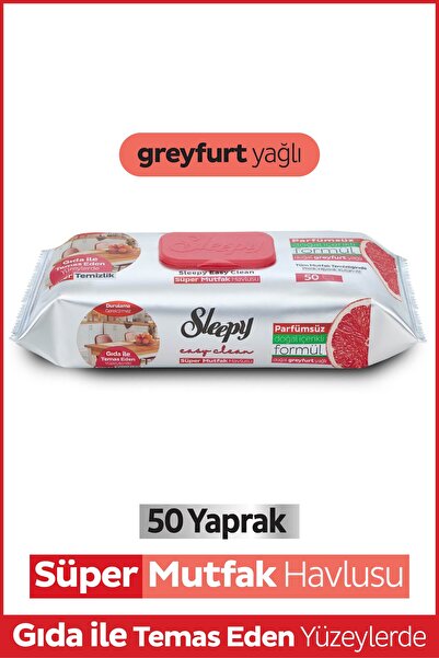 Sleepy Easy Clean Süper Yüzey Temizlik Mutfak Havlusu&Mendili Greyfurt Yağlı ...