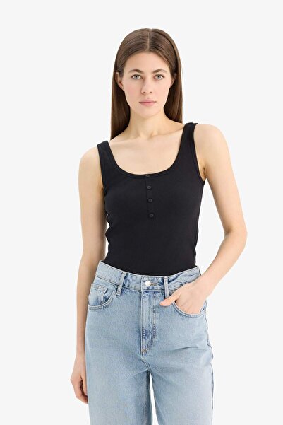 DeFacto Slim Fit Slim Fit Square Neck Ribbed Camisole Undershirt E2173Ax25Sp