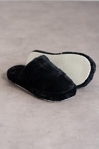 Moda Frato TÜYLÜ KAPALI Kadın Ev Terliği Kışlık Terlik Sessiz Taban