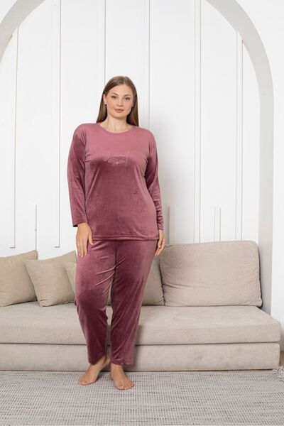 Asel Plus Size Velvet Pajama Set