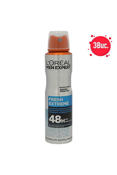 L'oreal SET 3 BUCATI-LOREAL ANTIPERSPIRANT EXPERT DEO 150ML MEN FRESH EXTREME