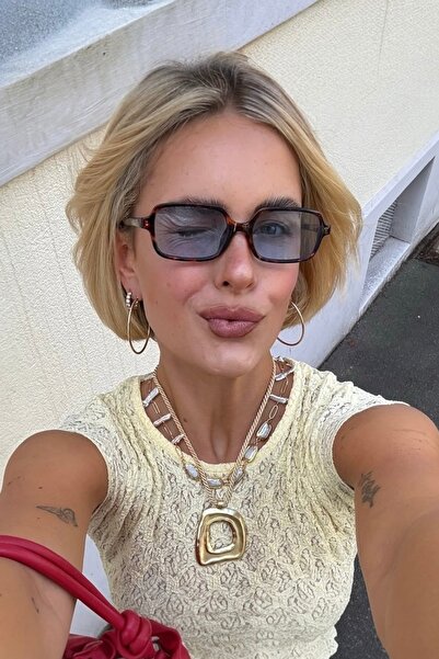 REN EYEWEAR Mix Leopard Blue Square Sunglasses Women's Modern New Season