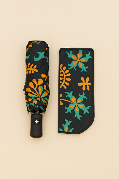 Chunky Frame Otomatik Fonksiyon Açma Kapama Fiber Tel Kılıflı Desenli Siyah K...