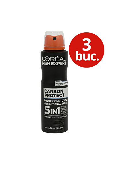 L'oreal SET 3 BUCATI-LOREAL ANTIPERSPIRANT EXPERT DEO 150ML MEN CARBON PROTECT