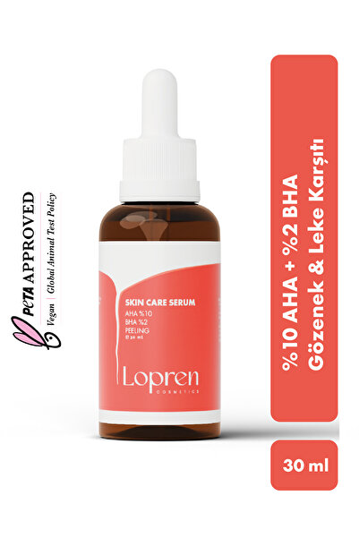 Lopren Leke Karşıtı Peeling Serumu – %10 AHA + %2 BHA | Gözenek & Leke Karşıtı | 30 ml