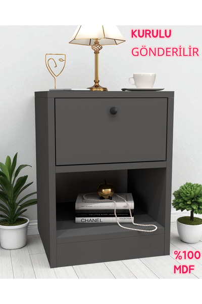 KONAK EV EŞYALARI Kili Gizli Bölmeli Komodin,MDF,Kurulu Gönderilir,Montaj Gerekmez