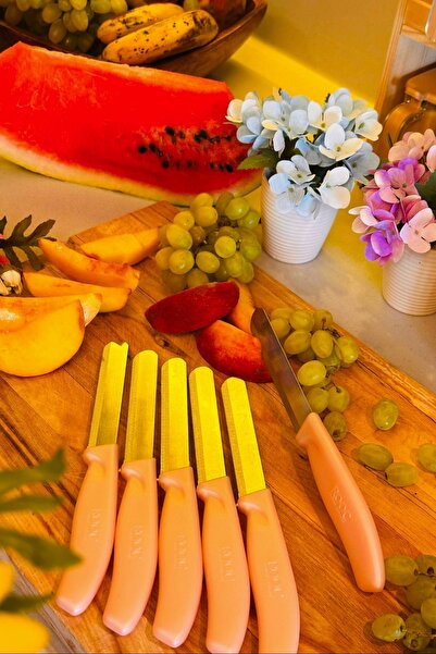 Rooc Set of 6 Ultra Sharp Serrated Knives – Pink, 22 Cm, 100% Guaranteed Stainless Steel