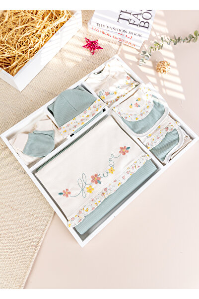 Babymod Floral Embroidered Frilly Cotton 10 Piece Baby Girl Hospital Outlet Baby Set