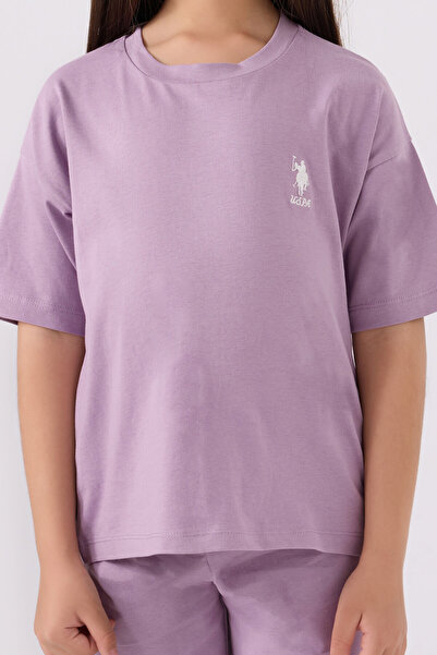 U.S. Polo Assn. Girl's Purple Bermuda Set