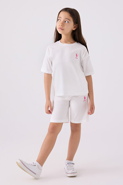 U.S. Polo Assn. Girl's Cream Bermuda Suit