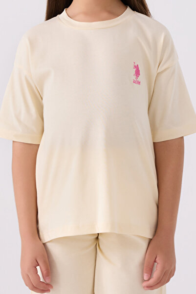 U.S. Polo Assn. Us Polo Assn Girl's Cream Bermuda Set