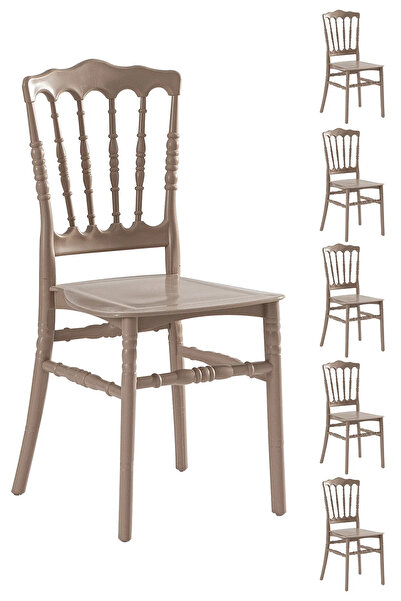 MOBETTO 6 Adet Miray Cappucino Sandalye / Balkon-bahçe-mutfak