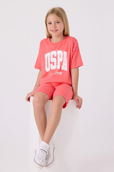 U.S. Polo Assn. Girl's Orange Bermuda Suit