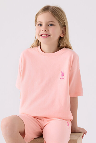 U.S. Polo Assn. Girl's Pink Bermuda Set