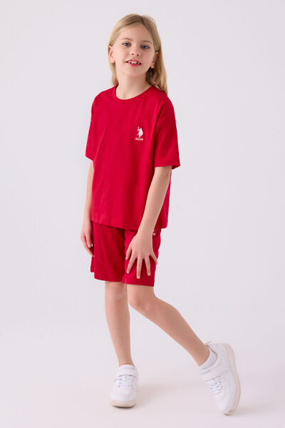 U.S. Polo Assn. Girl's Red Bermuda Suit