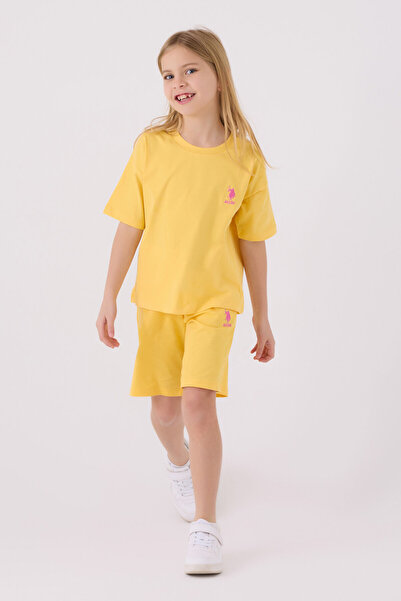 U.S. Polo Assn. Κίτρινο κοστούμι βερμούδας για κορίτσι