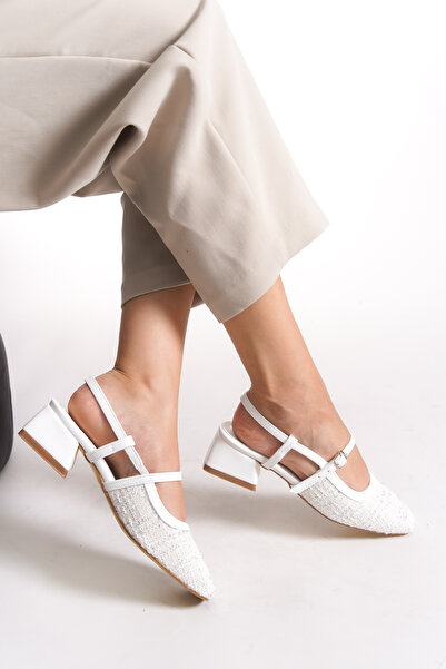 Riccon Aanlarel Kadın Topuklu Ayakkabı 0012035 Beyaz