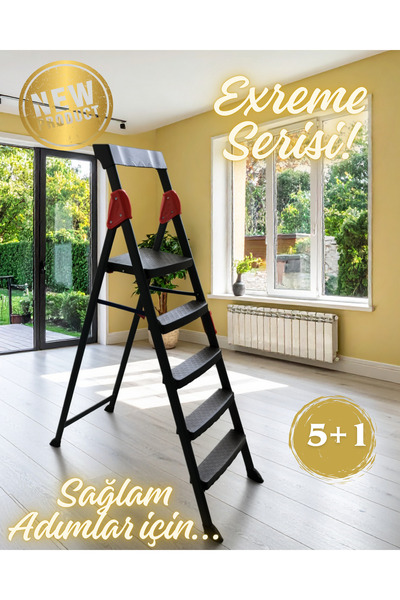 Genel Markalar 5+1 EXTREME MERDİVEN 6 BASAMAKLI ANTRASİT-KIRMIZI
