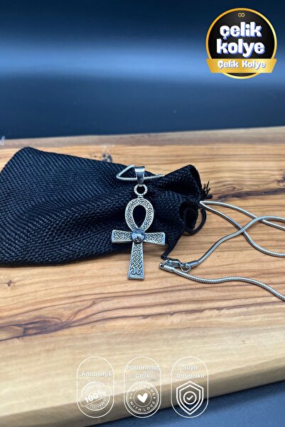 Balzamin Design قلادة أنخ مفتاح الحياة من مصر القديمة مقاومة للماء 60 سم للجنسين من الفولاذ