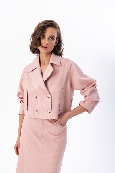 Berr-ın Striped Short Coat