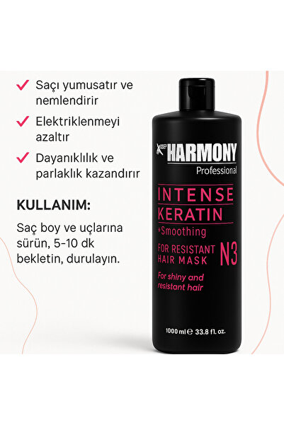 X Pro Harmony X-Pro Harmony 3’lü Keratin Uygulama Seti 1000 ml | Şampuan + Keratin Jel + Maske Profesyonel
