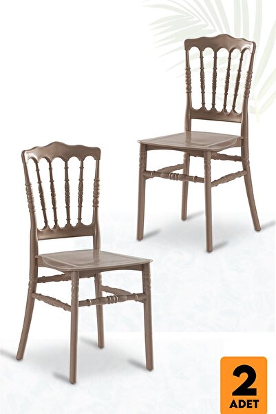 SANDALİE Home Miray 2 Adet Bahçe Balkon Mutfak Sandalye - Cappucino