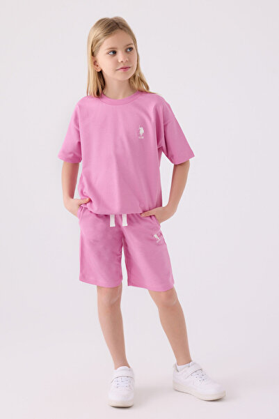 U.S. Polo Assn. Girl's Pink Bermuda Set