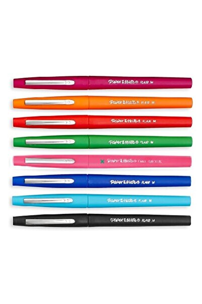 Paper-Mate قلم Papermate Flair ذو الألياف المتوسطة الأصلية باللون الفيروزي وا...