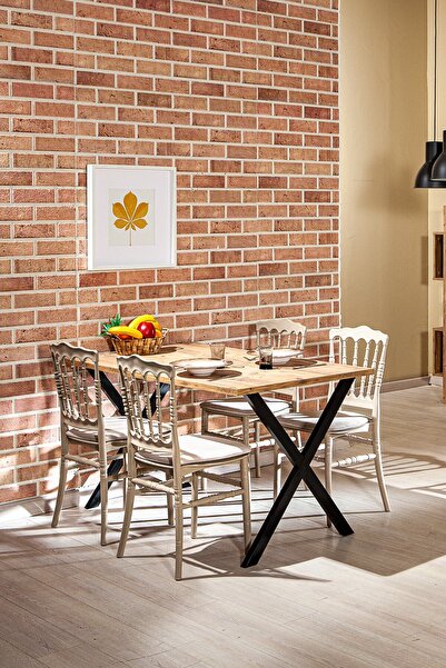 SANDALİE Home Miray 2 Adet Bahçe Balkon Mutfak Sandalye - Cappucino