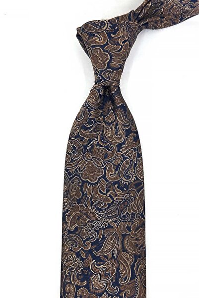 Kravatkolik Navy Blue Paisley Pattern Classic Tie with Handkerchief Kk13118