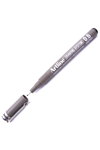 artline قلم رسم 0.6 ملم أسود EK-236