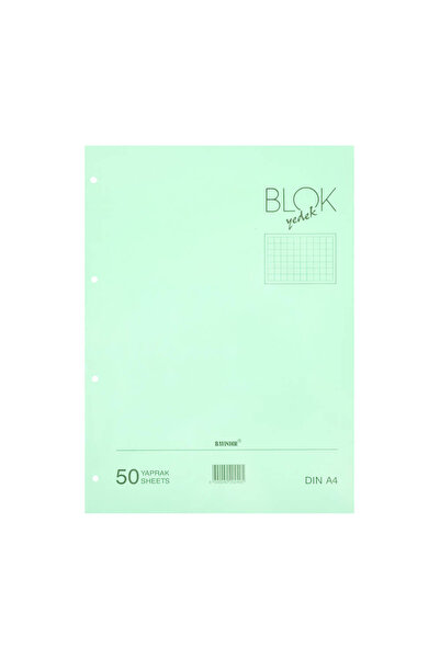 Genel Markalar Kareli Klasör Yedeği A4 50 Yaprak Yeşil