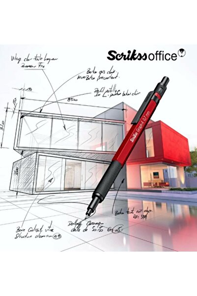 Scrikss MATRİ-X 0.7mm MEKANİK KURŞUN KALEM KIRMIZI