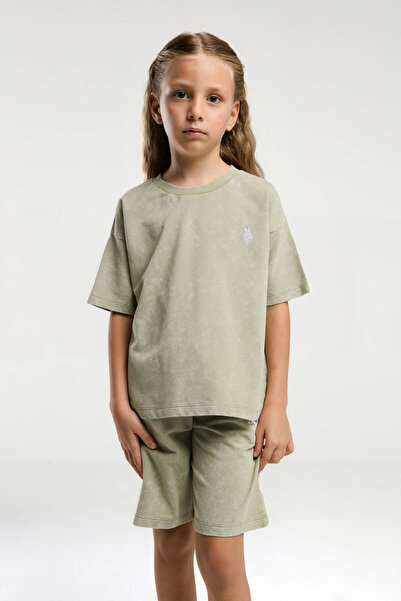 U.S. Polo Assn. Costum Bermude Verde pentru Fata