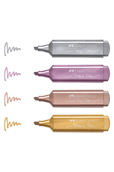 Faber Castell Metalik Renk Fosforlu Kalem 4 lü Paket 154640
