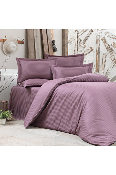 Alena Home Style طقم غطاء لحاف مزدوج مخطط من سلسلة الفنادق القطنية (مع ملاءة ...