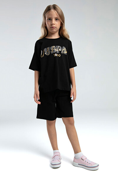 U.S. Polo Assn. Set cu colanți Bermude pentru fete negre Newyork