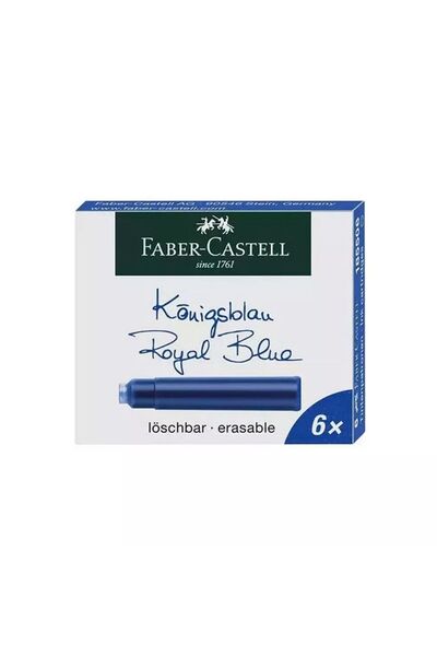 Faber Castell Faber Dolma Kalem Mürekkep Kartuşu Royal Mavi 6 Lı Paket (5050185506)